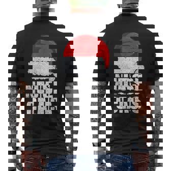 Nurse Christmas Nurse Claus Nurse Pajama Family Matching Men's Back Print T-Shirt - Monsterry