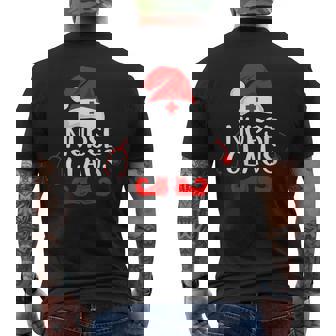 Nurse Claus Christmas Nurse Holiday Christmas Santa ICU Elf Men's Back Print T-Shirt - Monsterry