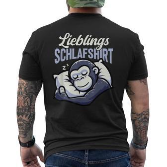 Offizielles Schlaf Gorilla Langschläfer Morgenmuffel T-Shirt mit Rückendruck - Geschenkecke