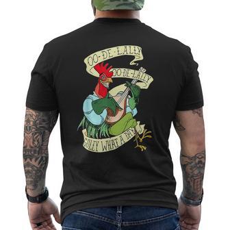 Oo De Lally Golly What A Day Rooster Playing Guitar Men's T-shirt Back Print - Thegiftio UK