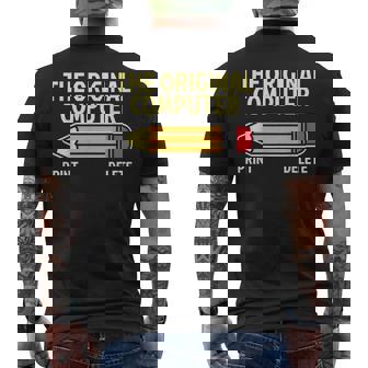 The Original Computer Vintage Print Delete Pencil Men's T-shirt Back Print | Mazezy