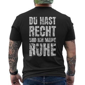 Partner Du Hast Recht Und Ich Meine Ruhe T-Shirt mit Rückendruck - Geschenkecke