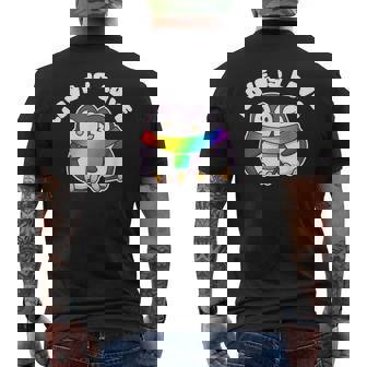 Penguin Gay Rainbow Christmas Pajama Men's Back Print T-Shirt - Monsterry