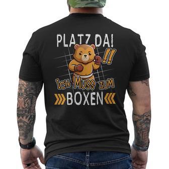 Platz Da Ich Muss Zum Boxing Bear Boxer T-Shirt mit Rückendruck - Geschenkecke