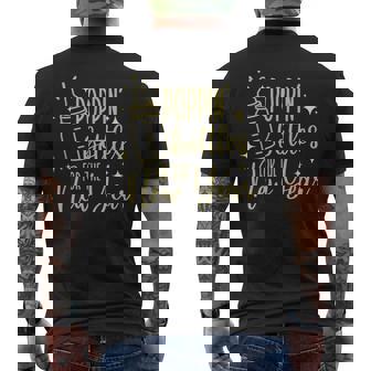 Poppin Bottles For The New Year Midwife New Year's Eve Men's Back Print T-Shirt - Monsterry