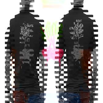 Red Beets Vegetable Garden Lover Men's Back Print T-Shirt - Monsterry