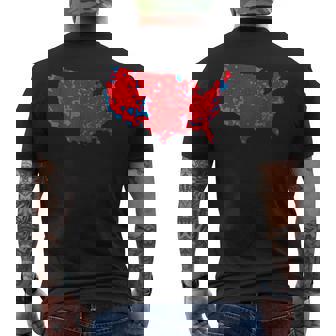 Red Wave Map Of Usa In The 2024 Presidential Election Men's T-shirt Back Print - Seseable