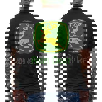 Rein Deer Christmas Parody Cool Tractor And Farm Equipment Men's Back Print T-Shirt - Monsterry