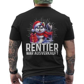 Reindeer War Ausverkauft Weihnachten Husky Fest Slogan T-Shirt mit Rückendruck - Geschenkecke