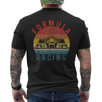 Retrointage Formula Racing Fan Silhouette Racing Car Formula T-Shirt mit Rückendruck - Geschenkecke