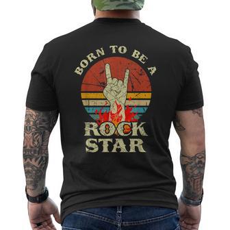 To Be Rockstar Heavy Metal Hand Hornintage Retro Born T-Shirt mit Rückendruck - Geschenkecke