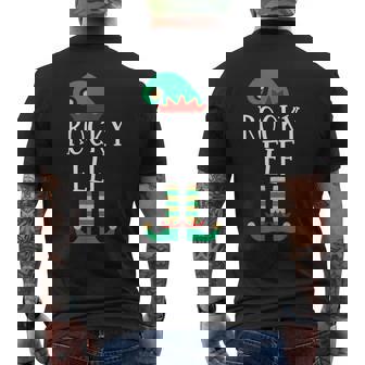 The Rocky Elf Family Matching Christmas Pajamas Men's Back Print T-Shirt - Monsterry