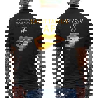 Sagittarius Af Gold Sexy Lip Birthday Men's Back Print T-Shirt - Monsterry