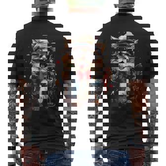 Santa Claus Cat Christmas Carolers Christmas Tank Top Men's Back Print T-Shirt - Monsterry