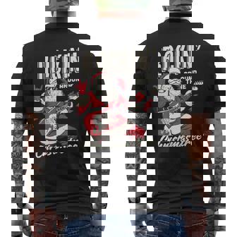 Santa Rock And Roll Guitar Rocking Around The Christmas Tree Men's Back Print T-Shirt - Monsterry