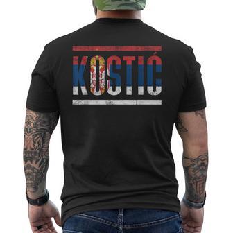 Serbian Last Name Kostic With The Flag Of Serbia T-Shirt mit Rückendruck - Geschenkecke