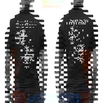 I Smell Snow Winter Christmas Holiday Snowflake Men's Back Print T-Shirt - Monsterry