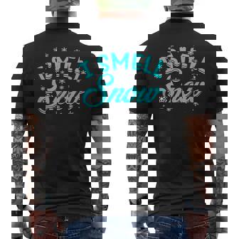 I Smell Snow Winter Skiing Snowboarding Men's Back Print T-Shirt - Monsterry