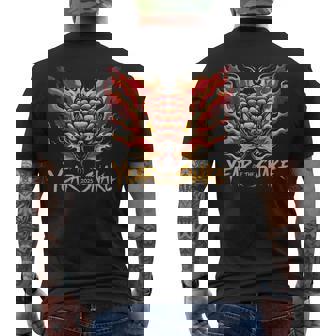 Snake Head With Fire Year Of The Snake 2025 Chinese New Year Men's Back Print T-Shirt - Monsterry
