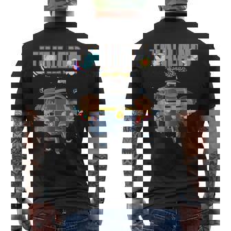 Songkran Festival Water In Thailand Funny & Tuk Tuk Men's Back Print T-Shirt - Monsterry