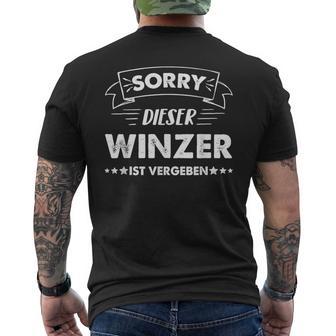 Sorry Dieser Winzer Istgeben T-Shirt mit Rückendruck - Geschenkecke