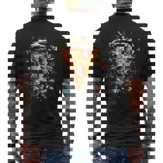 Space Pizza Glaxy Universe Men's Back Print T-Shirt - Monsterry