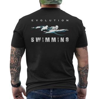 Swimming Evolution Swimmer Sportler Swimming T-Shirt mit Rückendruck - Geschenkecke