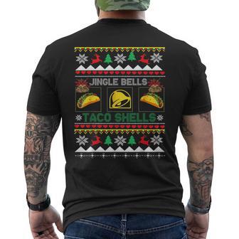 Taco Lover Mexican Food Jingle Bells Taco Shells Men's Back Print T-Shirt - Monsterry
