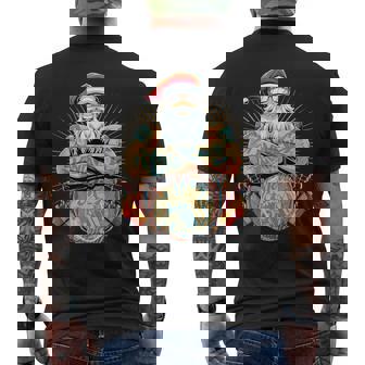 Tattoo Santa Biker Santa Claus Christmas Beer Belly Xmas Tank Top Men's Back Print T-Shirt - Monsterry