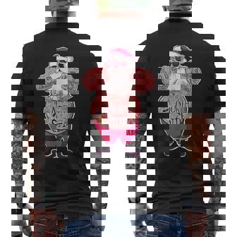 Tattooed Santa Funny Santa With Tattoos Men's Back Print T-Shirt - Monsterry