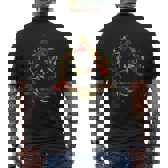 Therian Symbol With Flowers Inclusion Men's Back Print T-Shirt - Monsterry
