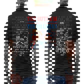 Trump Vance 24 The Outlaw And The Hillbillytake America Back Men's T-shirt Back Print - Monsterry
