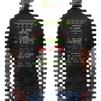 Ugly Nurse Christmas Doctor Santa Claus Xmas Winter Men's Back Print T-Shirt - Monsterry