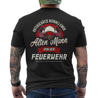 Underschätze Niemal Alten Mann Fireman T-Shirt mit Rückendruck - Geschenkecke