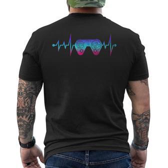 Videogiochi Controller Battito Cardiaco Gamer Gaming T-shirt da uomo con stampa posteriore - Novitaregali