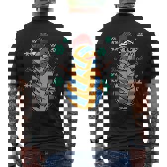 Volleyball Snowman Volleyball Christmas Pajamas Men's Back Print T-Shirt - Monsterry