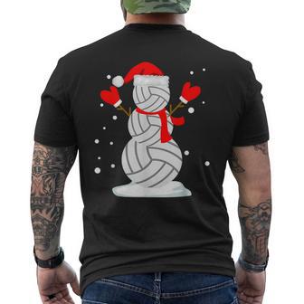 Volleyball Snowman Christmas Shirts T-Shirt Men's Back Print T-Shirt - Monsterry