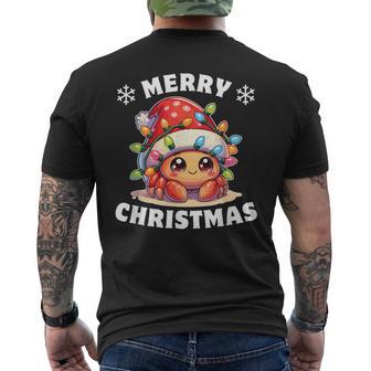 Weihnachtsmütze Weihnachten Lichterkette Einsiedlerkrebs T-Shirt mit Rückendruck - Geschenkecke