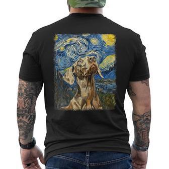 Weimaraner Dog Starry Night Painting Men's T-shirt Back Print - Thegiftio UK