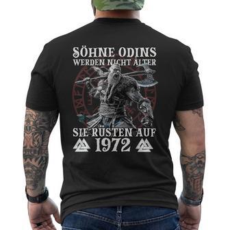 Wikinger T Männer Odin Wikinger Jahrgang 1972 Geburtstags T-Shirt mit Rückendruck - Geschenkecke