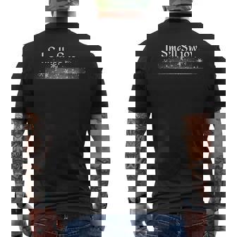 Winter Christmas Holiday Snowflake I Smell Snow Men's Back Print T-Shirt - Monsterry