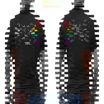 Winter Holidays Snowflakes LGBTQ LGBT Xmas Christmas Men's Back Print T-Shirt - Monsterry