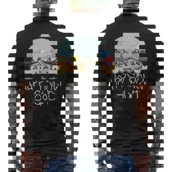 Winter Sport Duck Monkey Elephant Dog Happy Snow Squad Premium Men's Back Print T-Shirt - Monsterry