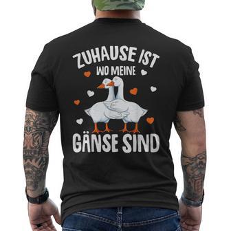 Zuhause Ist Wo Meine Gäse Sind Gäsehalter T-Shirt mit Rückendruck - Geschenkecke