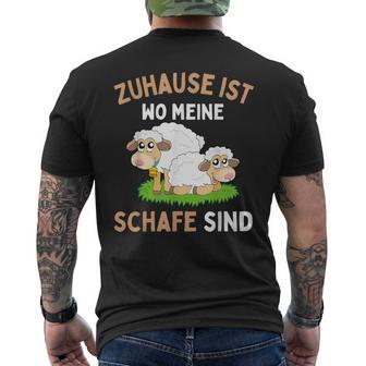 Zuhause Ist Wo Meine Schafe Sind T-Shirt mit Rückendruck - Geschenkecke