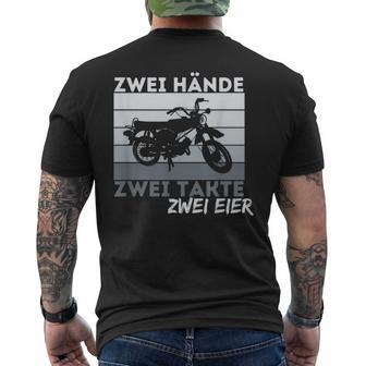 Zwei Hands Zwei Takte Simson Ddr Moped Two Strokeintage T-Shirt mit Rückendruck - Geschenkecke