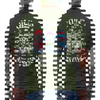 Chillin With My Snowmies Snowman Christmas Men's T-shirt Back Print - Seseable