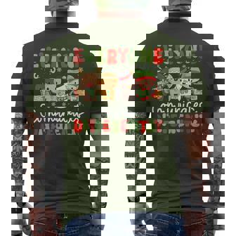 Christmas Everyone Communicates Differently Speech Therapy Men's T-shirt Back Print | Mazezy