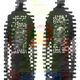 This Is My Christmas Pajama Capybara Xmas Pjs Men's T-shirt Back Print - Monsterry