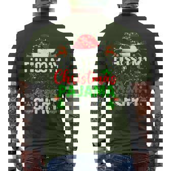 This Is My Christmas Pajama Santa Hat Xmas Tree Lights Men's T-shirt Back Print | Mazezy